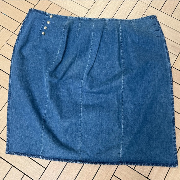 Ralph Lauren Country vintage denim Jean wrap midi straight pencil skirt - Picture 8 of 11